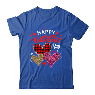 Happy Valentines Day Three Leopard And Plaid Hearts Shirt & Tank Top | siriusteestore