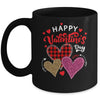 Happy Valentines Day Three Leopard And Plaid Hearts Mug | siriusteestore