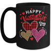 Happy Valentines Day Three Leopard And Plaid Hearts Mug | siriusteestore