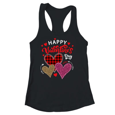 Happy Valentines Day Three Leopard And Plaid Hearts Shirt & Tank Top | siriusteestore