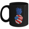 Hawaiian Pineapple American Flag Sunglasses 4th of July Mug | siriusteestore