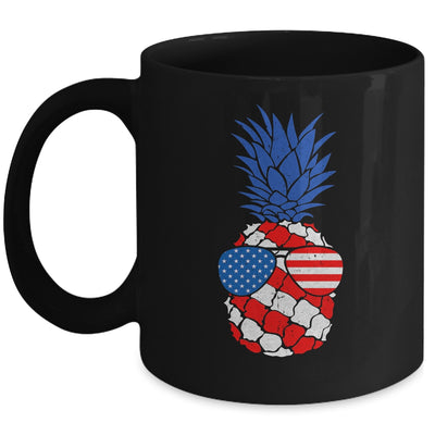 Hawaiian Pineapple American Flag Sunglasses 4th of July Mug | siriusteestore
