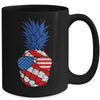 Hawaiian Pineapple American Flag Sunglasses 4th of July Mug | siriusteestore