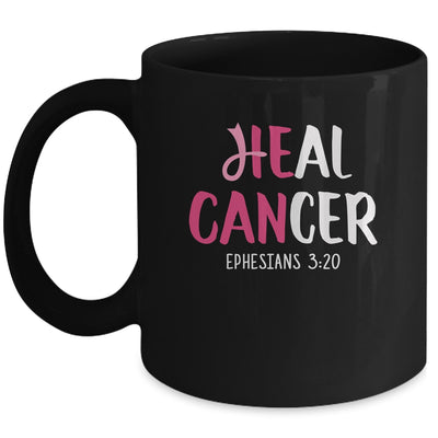 He Can Heal Cancer Breast Cancer Awareness Christian Mug | siriusteestore