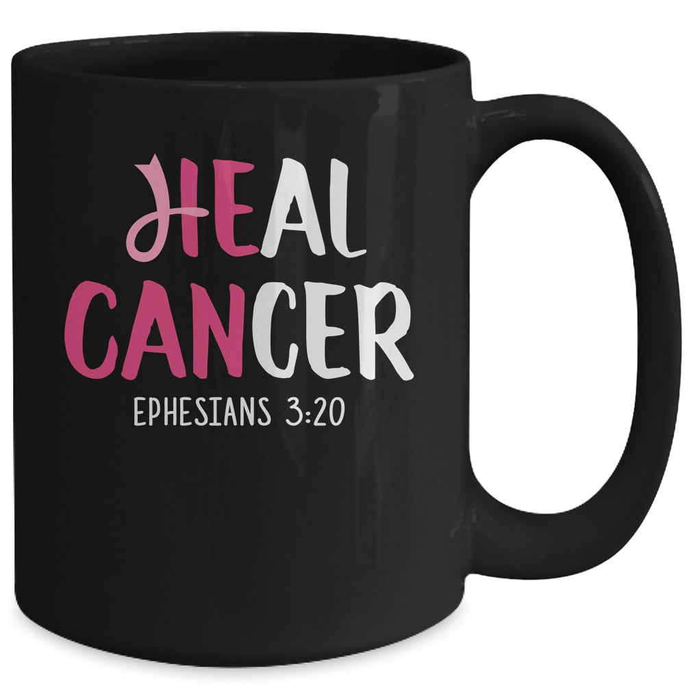 He Can Heal Cancer Breast Cancer Awareness Christian Mug | siriusteestore