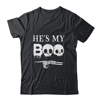 He's My Boo Skull Face Matching Halloween Couples Funny Shirt & Hoodie | siriusteestore