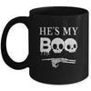 He's My Boo Skull Face Matching Halloween Couples Funny Mug | siriusteestore