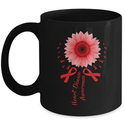 Heart Disease Awareness Month Sunflower For Women Go Red Mug | siriusteestore