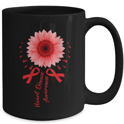 Heart Disease Awareness Month Sunflower For Women Go Red Mug | siriusteestore