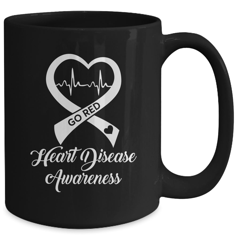 Heart Disease Awareness We Wear Red In February Go Red Heart Mug | siriusteestore