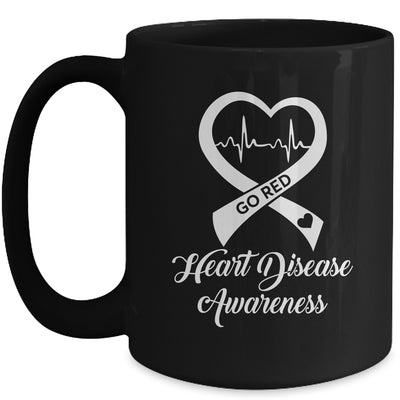 Heart Disease Awareness We Wear Red In February Go Red Heart Mug | siriusteestore