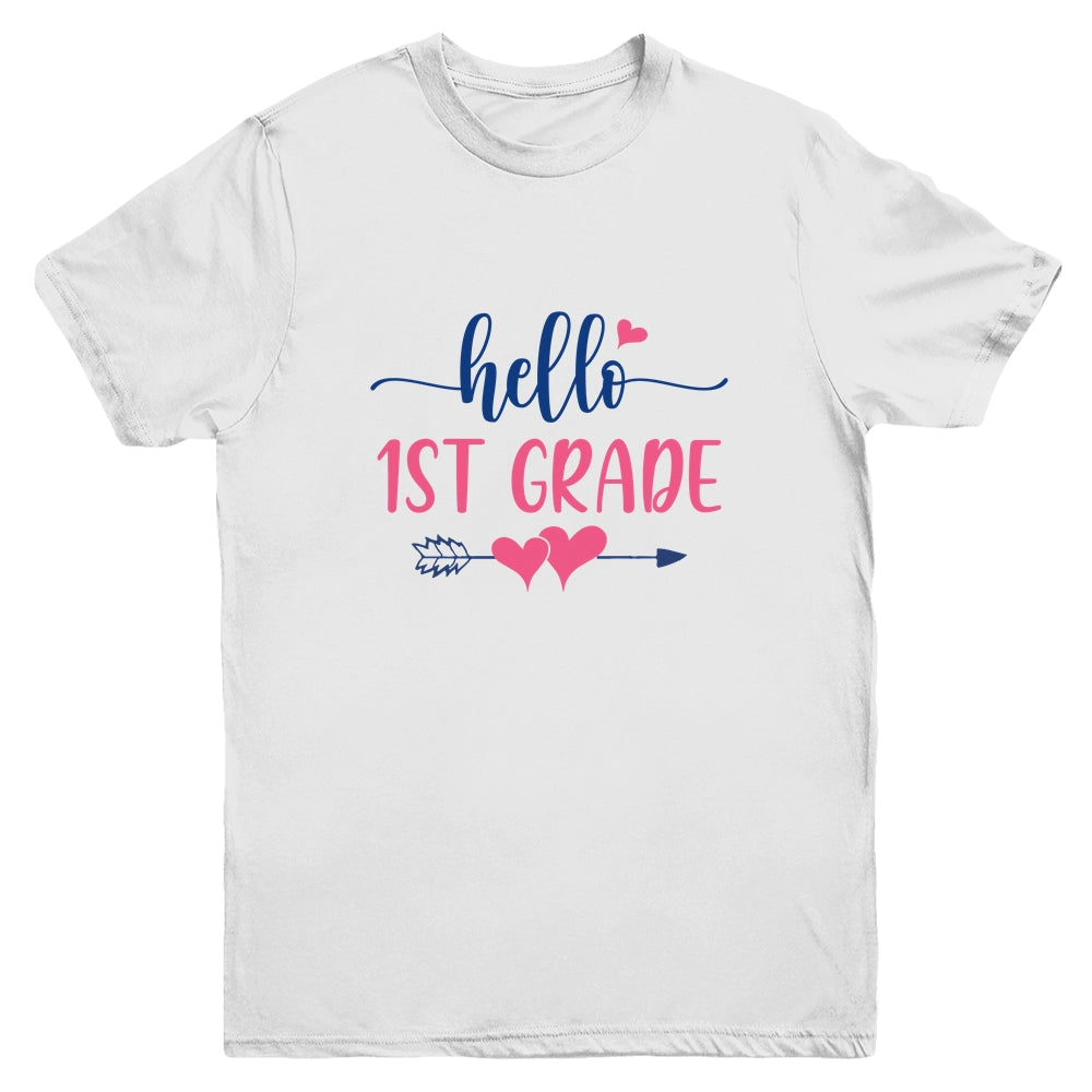 Hello 1st Grade Kids Back to School First Grade Youth Shirt | siriusteestore