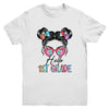 Hello 1st Grade Messy Bun Girls Tie Dye Cute Back To School Youth Shirt | siriusteestore