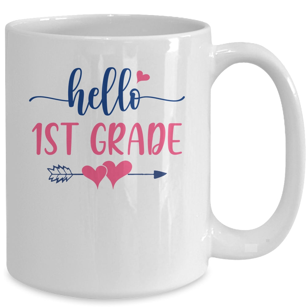 Hello 1st Grade Teacher Kids Back to School First Grade Mug | siriusteestore