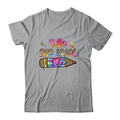 Hello 2th Grade Leopard Tie Dye Pencil Cute Teacher Shirt & Hoodie | siriusteestore