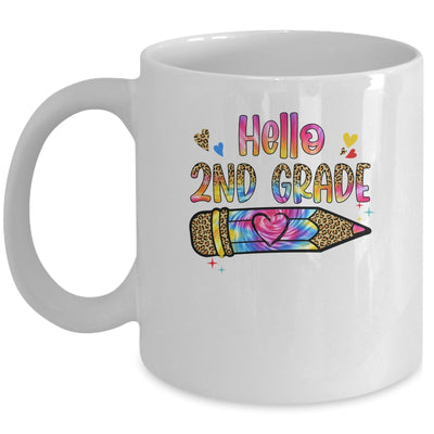 Hello 2th Grade Leopard Tie Dye Pencil Cute Teacher Mug | siriusteestore