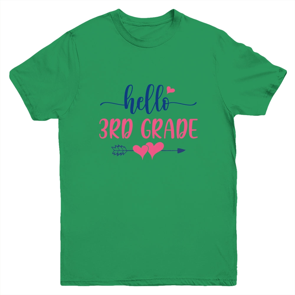 Hello 3rd Grade Kids Back to School Third Grade Youth Shirt | siriusteestore