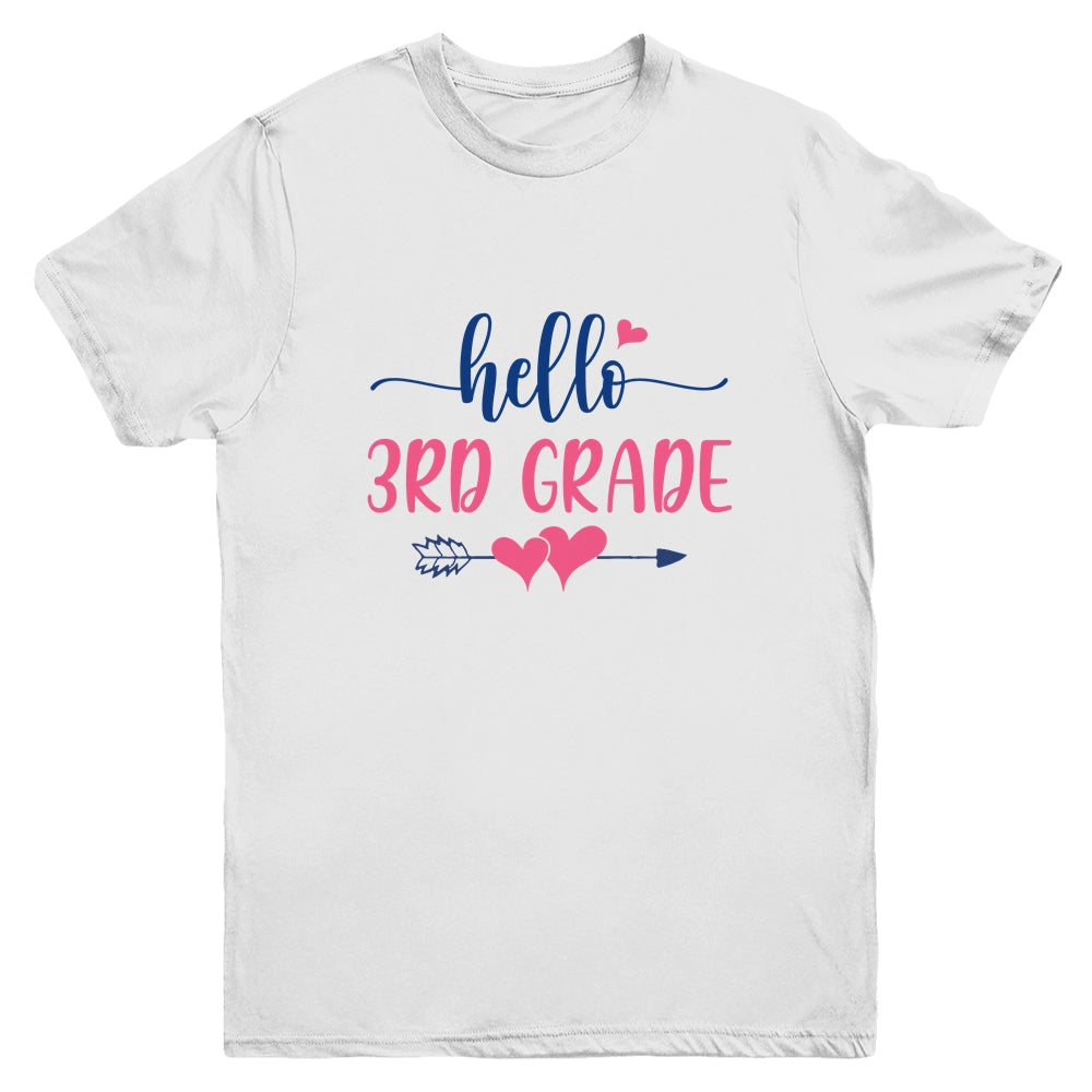Hello 3rd Grade Kids Back to School Third Grade Youth Shirt | siriusteestore