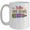 Hello 3rd Grade Leopard Tie Dye Pencil Cute Teacher Mug | siriusteestore