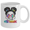 Hello 4th Fourth Grade Messy Bun Back To School Tie Dye Girl Mug | siriusteestore