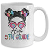 Hello 5th Grade Messy Bun Girls Tie Dye Cute Back To School Mug | siriusteestore