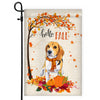 Hello Fall Beagle Dog Flag Maple Leaves Orange Pumpkin Autumn | siriusteestore