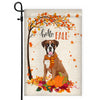 Hello Fall Boxer Dog Flag Maple Leaves Orange Pumpkin Autumn | siriusteestore