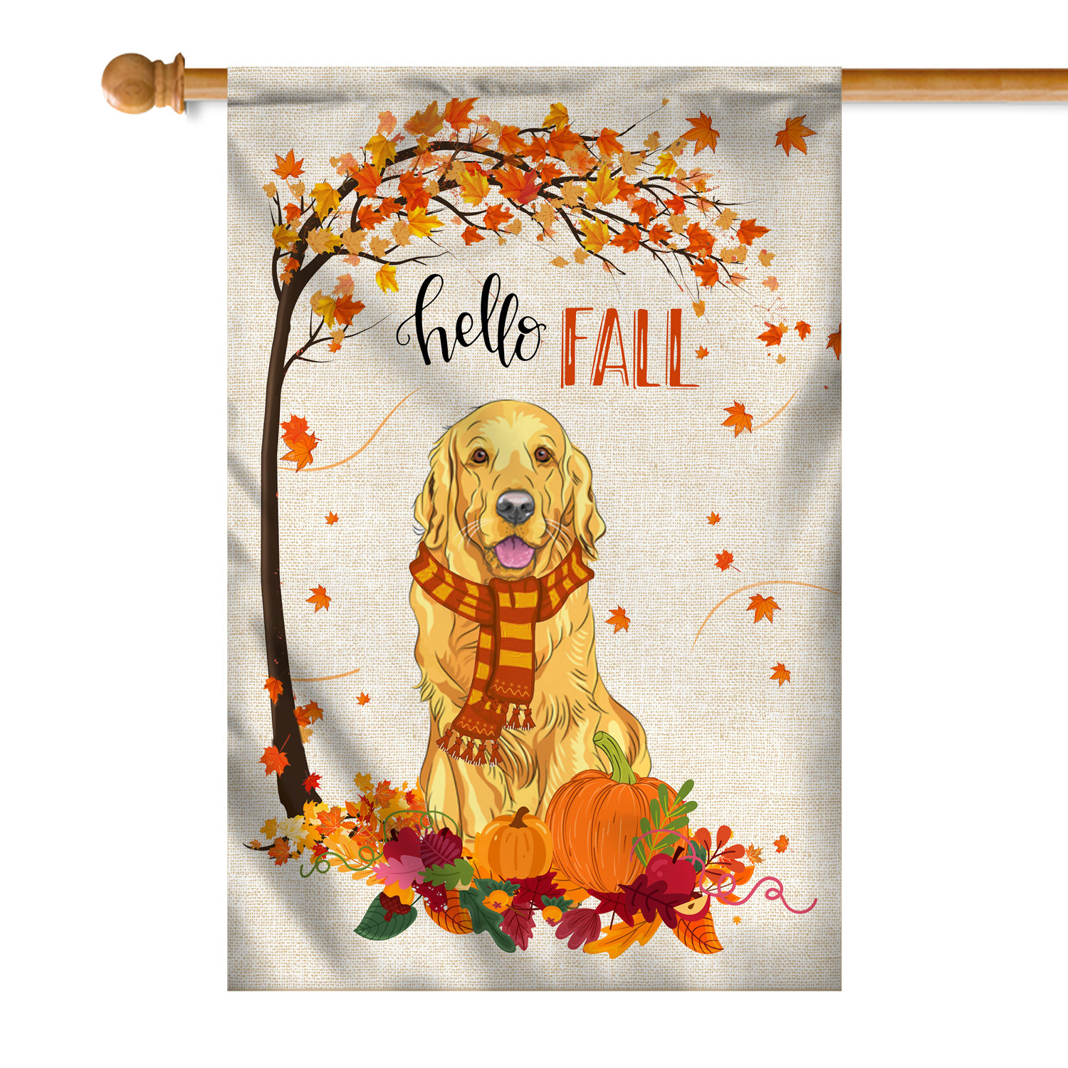Cavapoo Fall Flag Autumn Leaves Fall Flag Autumn Fall Leaves Garden Flag, Golden ...