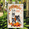 Hello Fall Schnauzer Dog Flag Maple Leaves Orange Pumpkin Autumn | siriusteestore