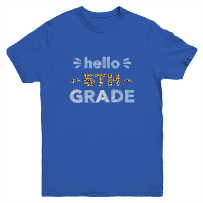 Hello Fifth Grade Back To School 1st Day Leopard Kids Youth Shirt | siriusteestore