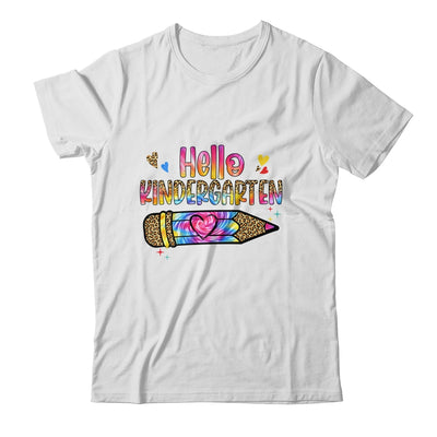 Hello Kindergarten Leopard Tie Dye Pencil Cute Teacher Shirt & Hoodie | siriusteestore