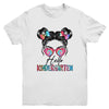 Hello Kindergarten Messy Bun Girls Tie Dye Cute Back To School Youth Shirt | siriusteestore