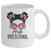 Hello Preschool Messy Bun Girls Tie Dye Cute Back To School Mug | siriusteestore