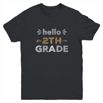 Hello Second Grade Back To School 1st Day Leopard Kids Youth Shirt | siriusteestore