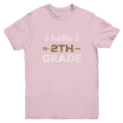 Hello Second Grade Back To School 1st Day Leopard Kids Youth Shirt | siriusteestore