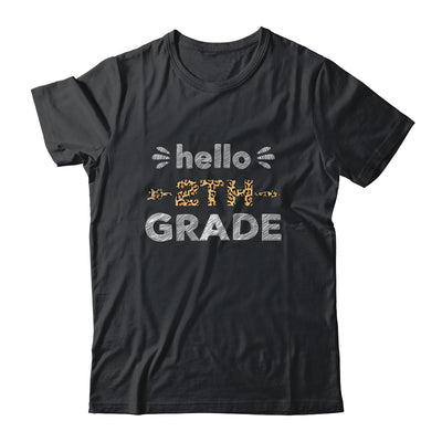 Hello Second Grade Back To School 1st Day Leopard Teachers Shirt & Hoodie | siriusteestore