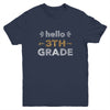 Hello Third Grade Back To School 1st Day Leopard Kids Youth Shirt | siriusteestore