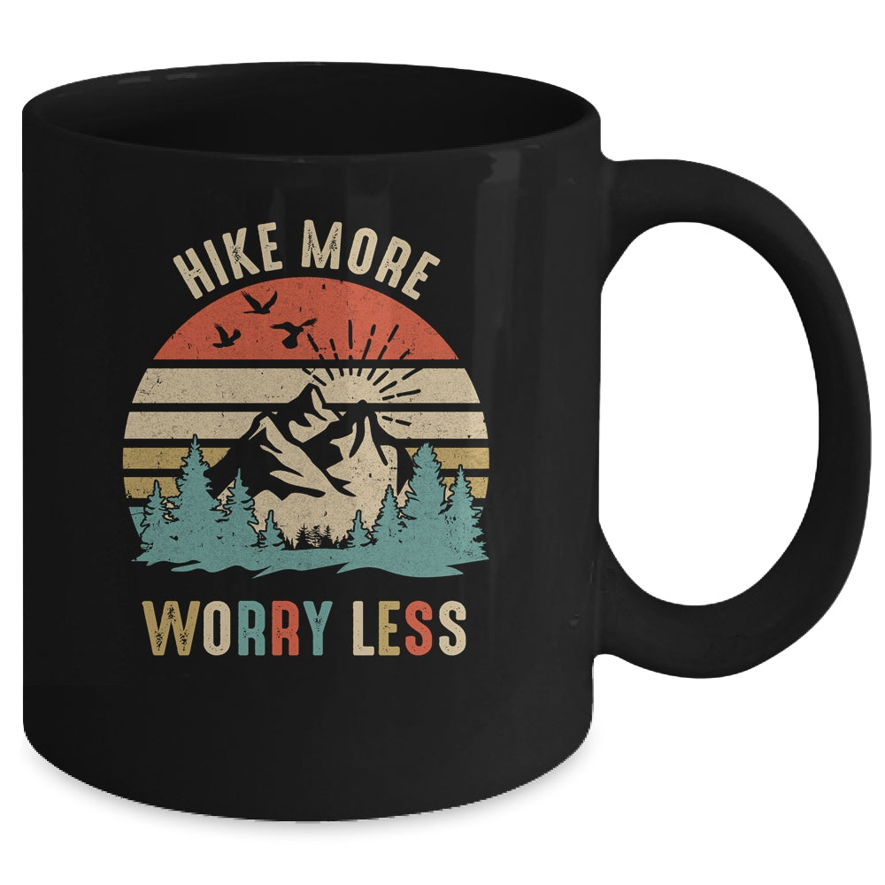 Hike More Worry Less Hiker Hiking Camping Lover Mug | siriusteestore