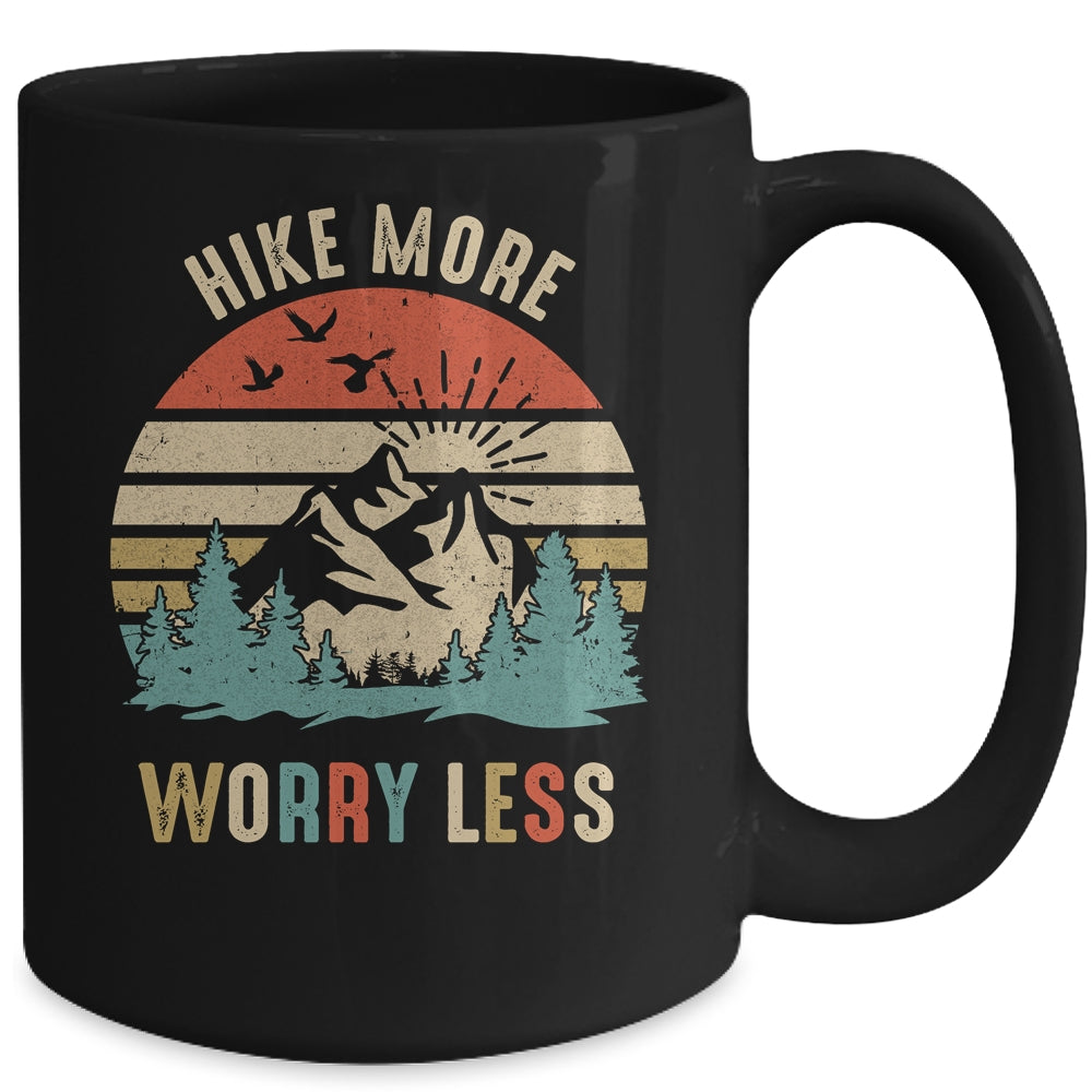 Hike More Worry Less Hiker Hiking Camping Lover Mug | siriusteestore
