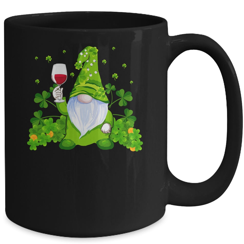 Hippie Gnome Drinking Wine With Shamrock St Patrick's Day Mug | siriusteestore