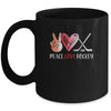 Hockey Player Girls Peace Love Hockey Women Mug | siriusteestore