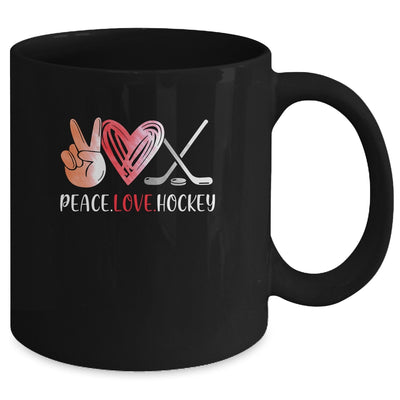 Hockey Player Girls Peace Love Hockey Women Mug | siriusteestore