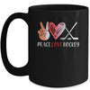 Hockey Player Girls Peace Love Hockey Women Mug | siriusteestore