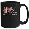 Hockey Player Girls Peace Love Hockey Women Mug | siriusteestore