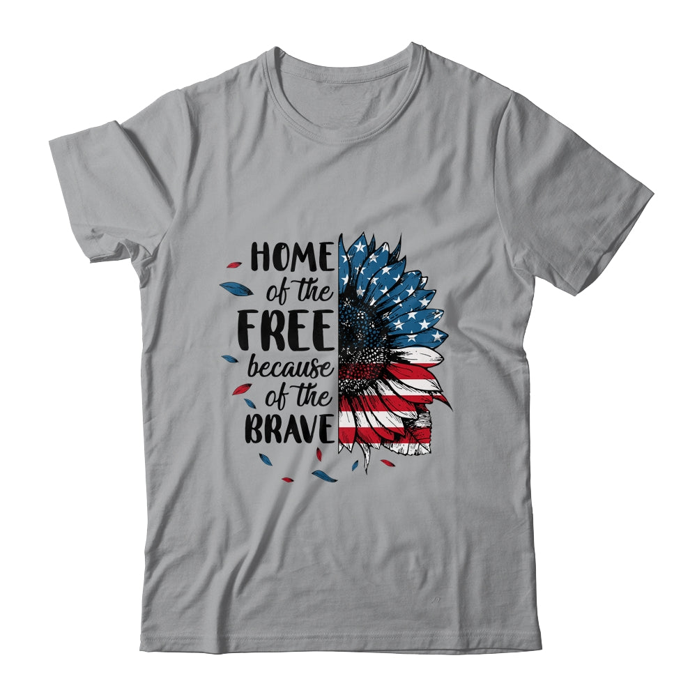 Home Of The Free Because Of The Brave 4th Of July Sunflower Shirt & Tank Top | siriusteestore