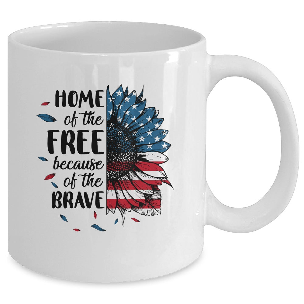 Home Of The Free Because Of The Brave 4th Of July Sunflower Mug | siriusteestore