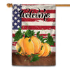 Home Welcome Fall Flag Quote Patriotic House Rustic Autumn Harvest Pumpkin Primitive Vintage Seasonal | siriusteestore