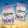 Home Welcome Lavender Flag Monogram Garden for Summer | siriusteestore