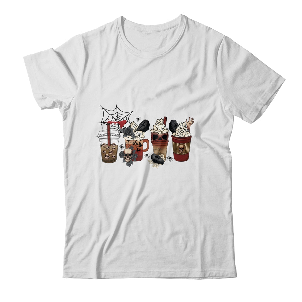 Horror Fall Coffee Pumpkin Spice Latte Iced Halloween Shirt & Hoodie | siriusteestore