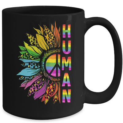Human Sunflower Rainbow LGBT Flag Gay Pride Proud LGBTQ Mug | siriusteestore